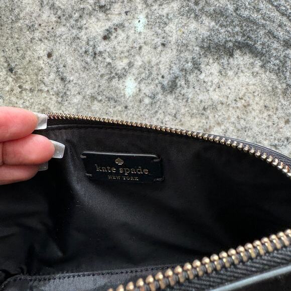 Women's Kate Spade Black and Pink Floral Pouch - Picture 6 of 7
